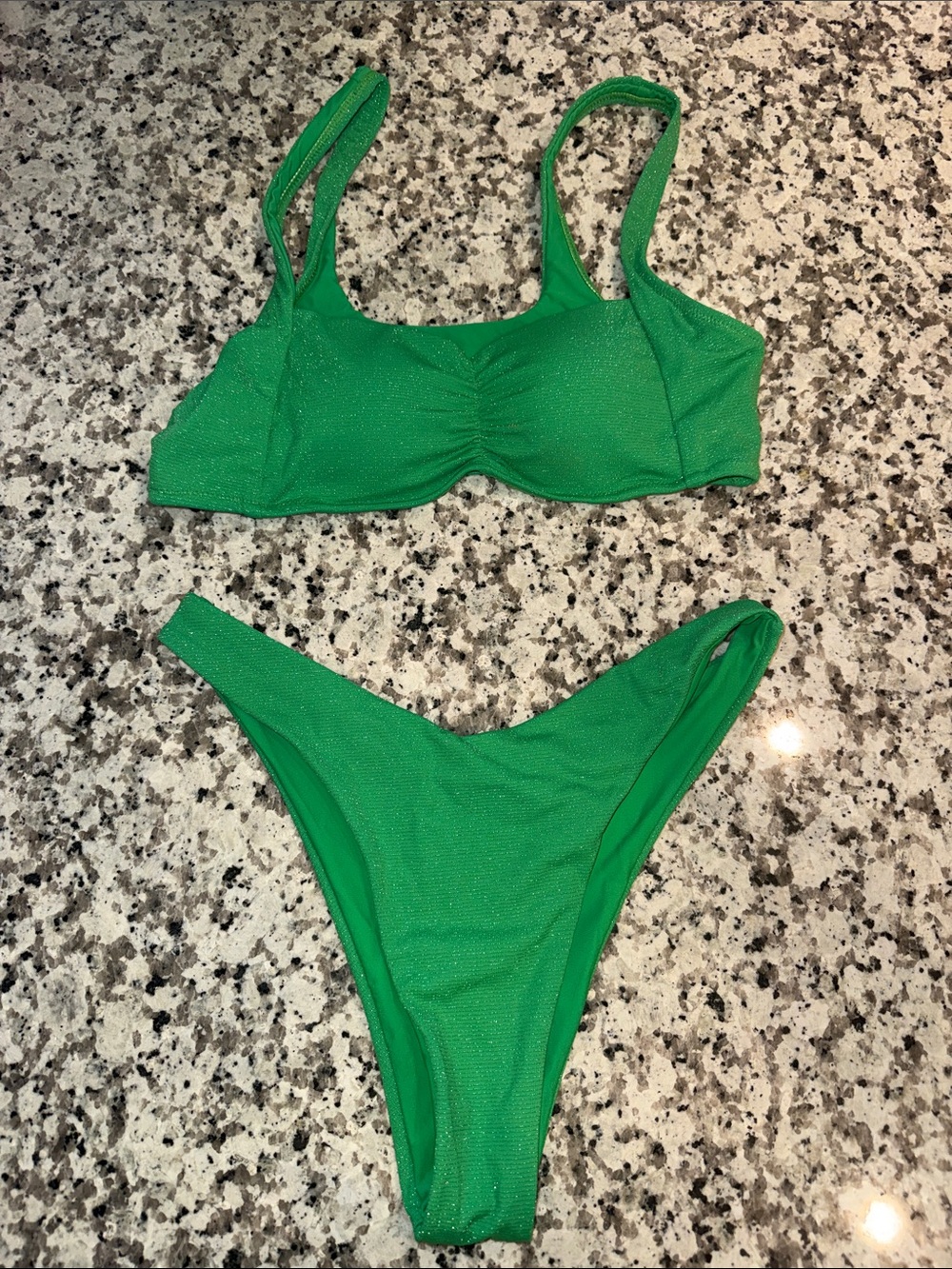 Women's Emerald Green Bikini Bra & Bottom Set